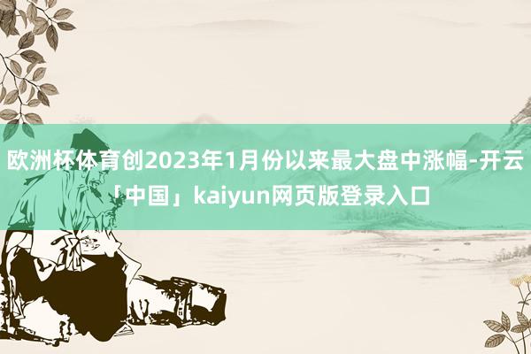 欧洲杯体育创2023年1月份以来最大盘中涨幅-开云「中国」kaiyun网页版登录入口